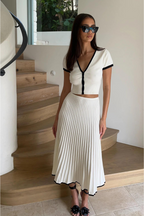 Elena Collection | Women's Outfit Set with Premium Knit Blend | Elegant Midi Skirt and Cardigan for Special Occasions