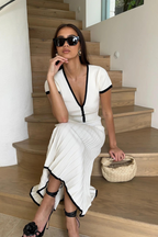 Elena Collection | Women's Outfit Set with Premium Knit Blend | Elegant Midi Skirt and Cardigan for Special Occasions