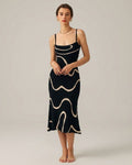 Elena Voss | Women's Black Bodycon Mermaid Midi Dress