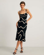 Elena Voss | Women's Black Bodycon Mermaid Midi Dress
