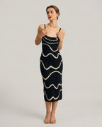 Elena Voss | Women's Black Bodycon Mermaid Midi Dress