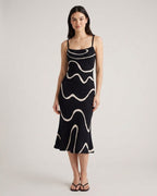 Elena Voss | Women's Black Bodycon Mermaid Midi Dress
