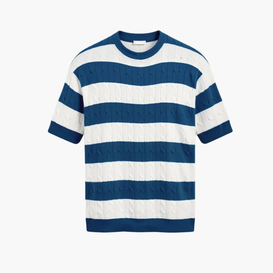 Men's T-Shirt with Cable Knit Texture