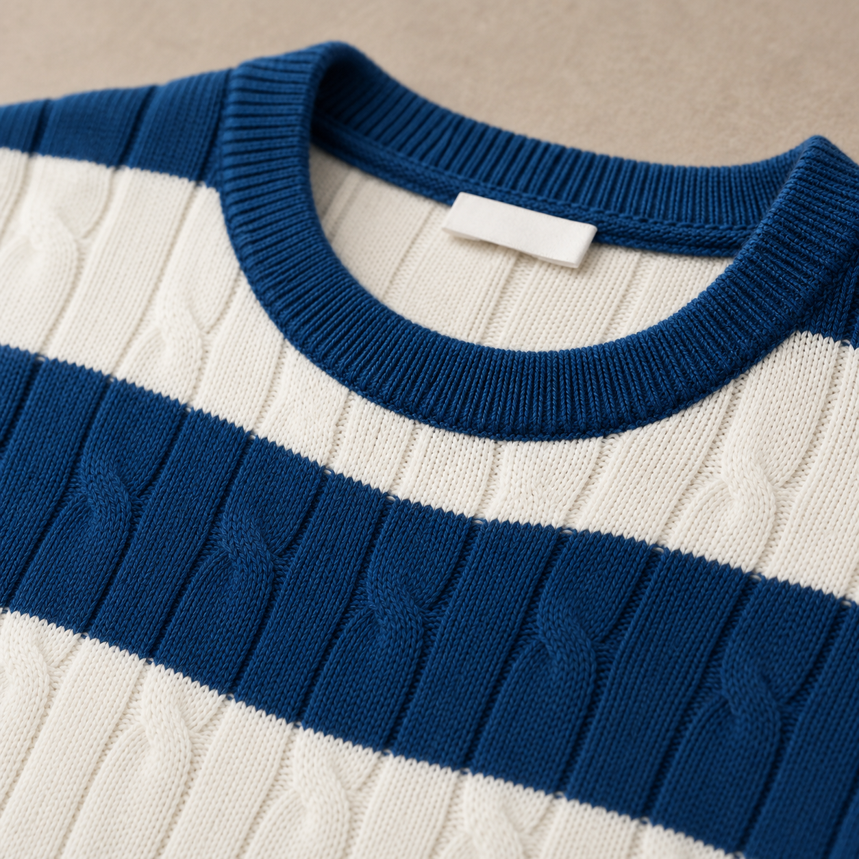 Men's T-Shirt with Cable Knit Texture