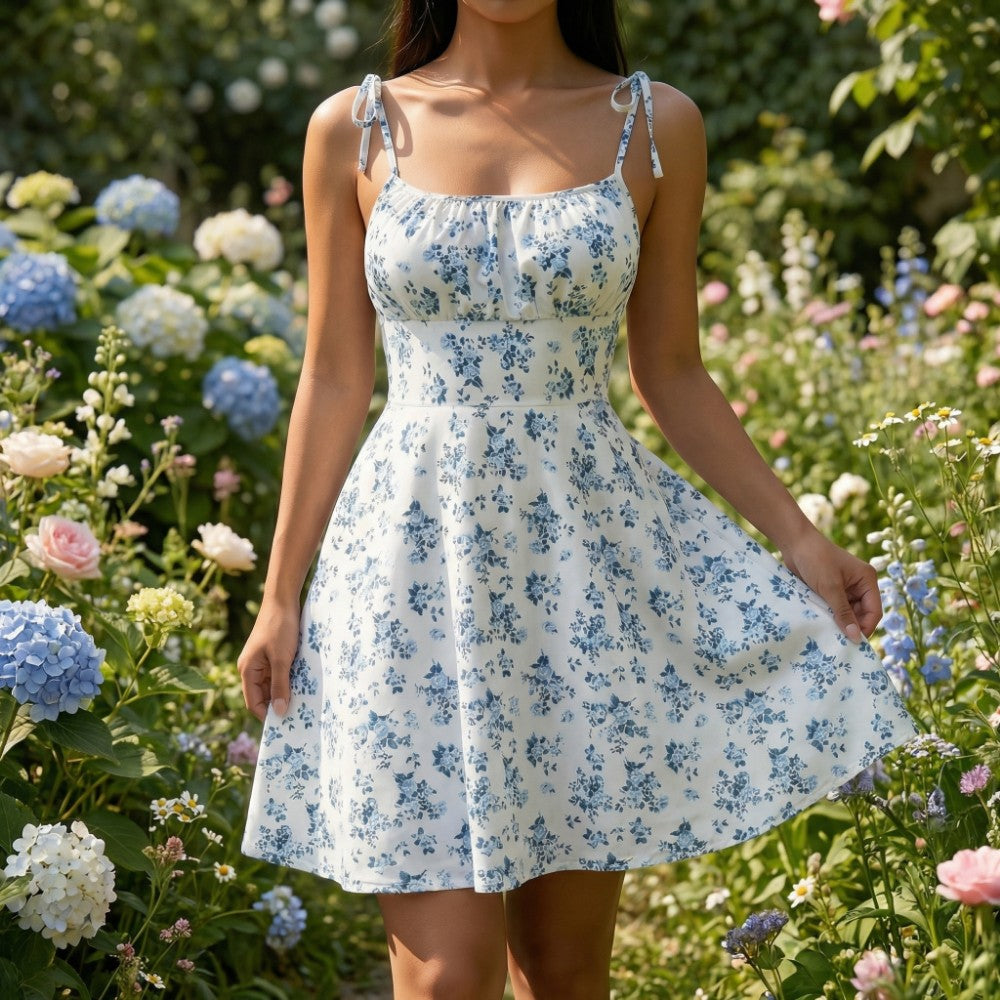 Eliana Collection | Women's Dress - Floral Mini Sundress with Adjustable Straps | Flattering Fit for Summer Outings