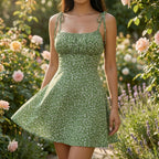 Eliana Collection | Women's Dress - Floral Mini Sundress with Adjustable Straps | Flattering Fit for Summer Outings