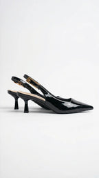 Women's Elizabeth Collection | Low Sling Back Court Heels with Glossy Patent Finish | Elegant Design for All-Day Comfort 0