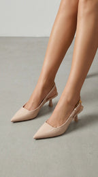 Women's Elizabeth Collection | Low Sling Back Court Heels with Glossy Patent Finish | Elegant Design for All-Day Comfort 4