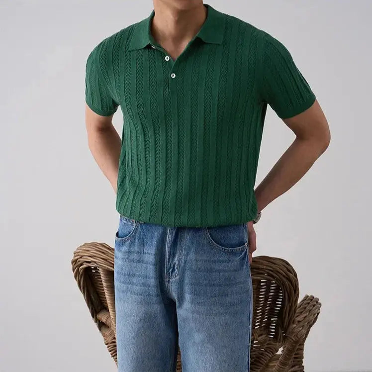 Women's Ellison Knit Polo | Premium knitted fabric with ribbed texture 3