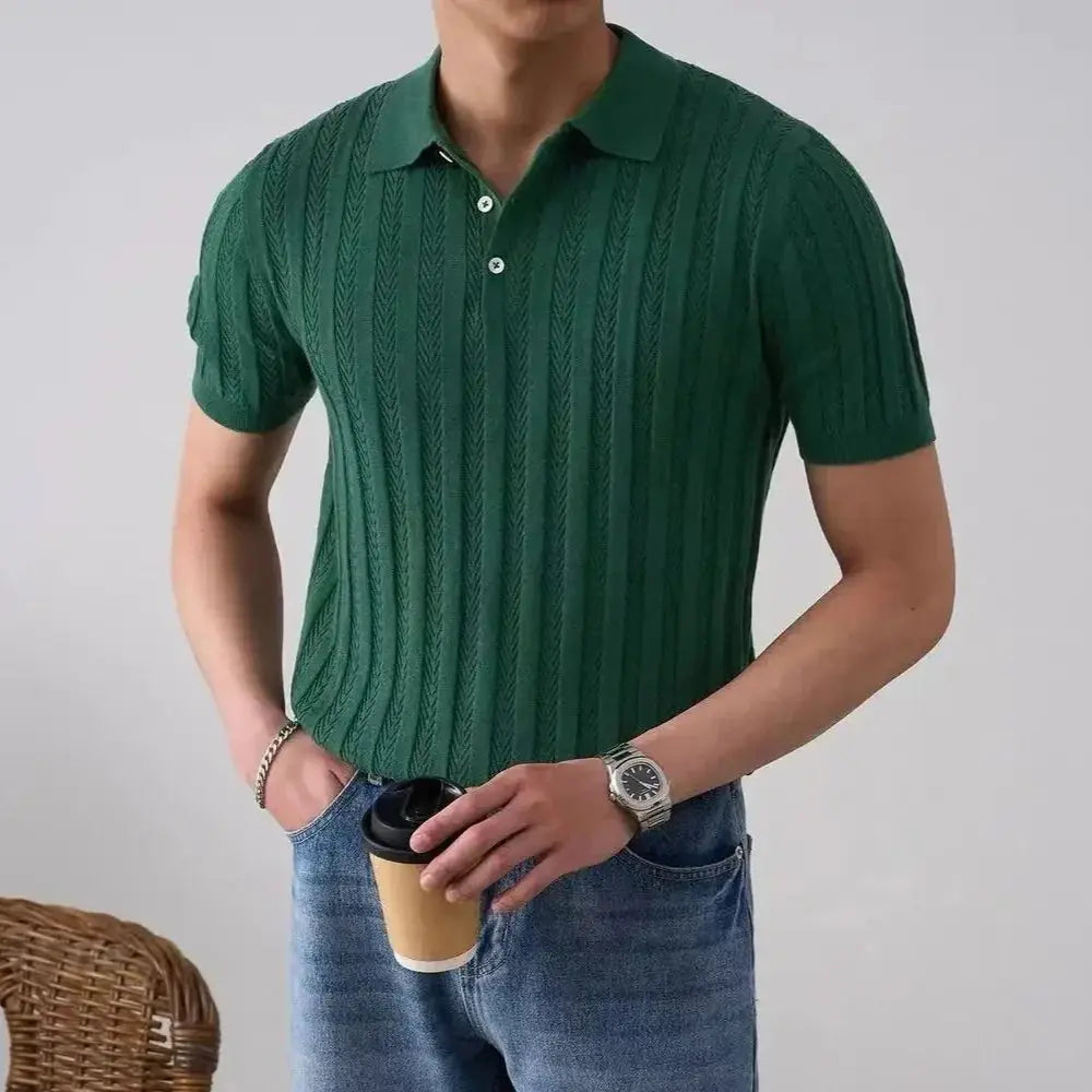 Women's Ellison Knit Polo | Premium knitted fabric with ribbed texture 4
