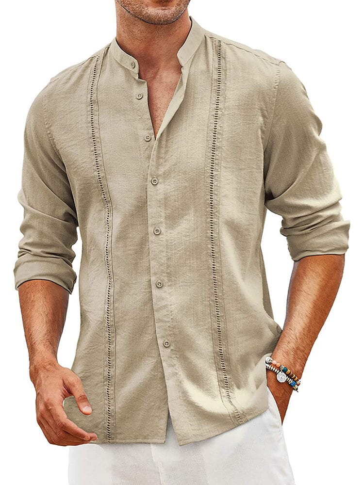 Embroidered Guayabera Linen Shirt for Men with Breathable Fabric | Stylish Summer Attire for Comfort and Versatility