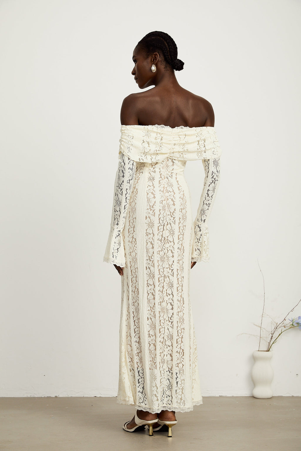 Émeline – Floral Maxi Dress for Women with Off-Shoulder Design –...