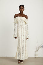 Émeline – Floral Maxi Dress for Women with Off-Shoulder Design –...
