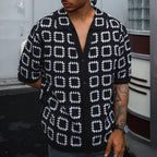 Enzo Collection | Knit Pattern Shirt with Breathable Fabric | Stylish Casual Wear for Warm Evenings