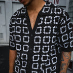 Enzo Collection | Knit Pattern Shirt with Breathable Fabric | Stylish Casual Wear for Warm Evenings