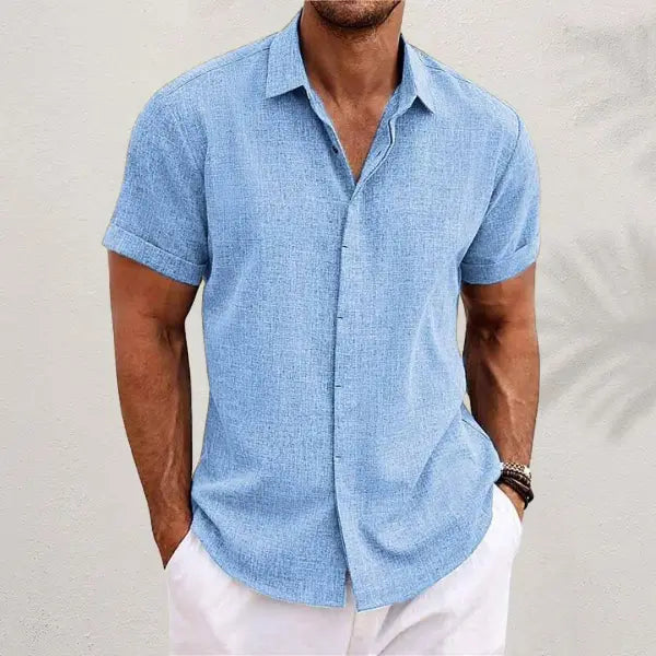 Women's Ethan | Casual Short Sleeve Men's Shirt, Relaxed Fit, Button-Down | Button-Down Design: The structured front add 10