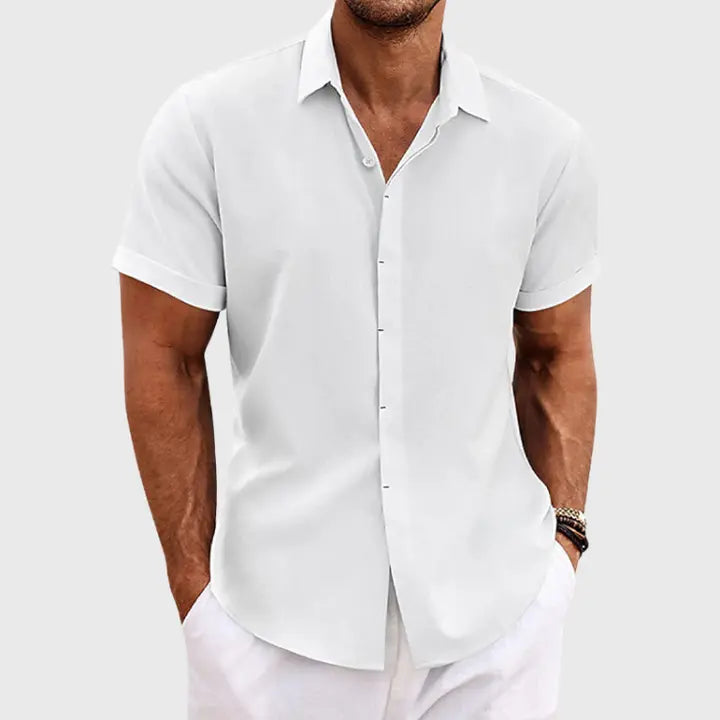 Women's Ethan | Casual Short Sleeve Men's Shirt, Relaxed Fit, Button-Down | Button-Down Design: The structured front add 11