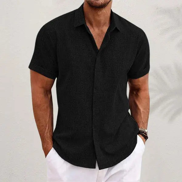 Women's Ethan | Casual Short Sleeve Men's Shirt, Relaxed Fit, Button-Down | Button-Down Design: The structured front add 6