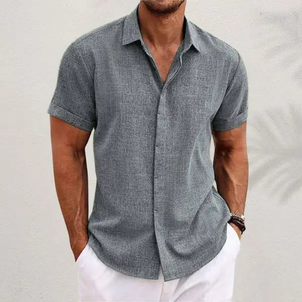 Women's Ethan | Casual Short Sleeve Men's Shirt, Relaxed Fit, Button-Down | Button-Down Design: The structured front add 7