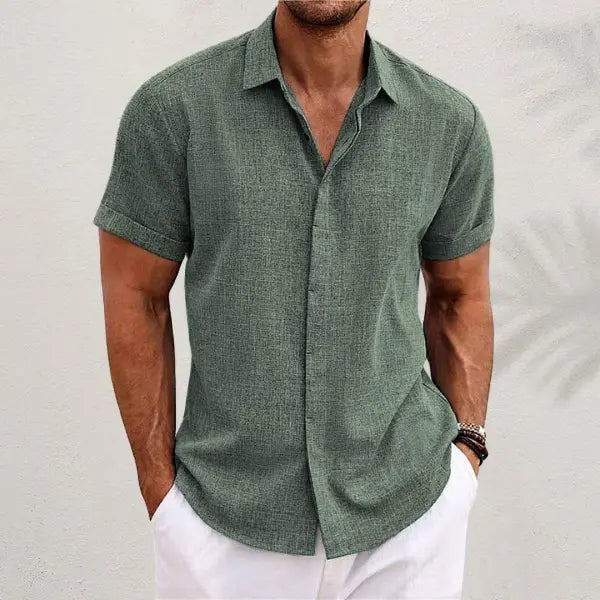 Women's Ethan | Casual Short Sleeve Men's Shirt, Relaxed Fit, Button-Down | Button-Down Design: The structured front add 8