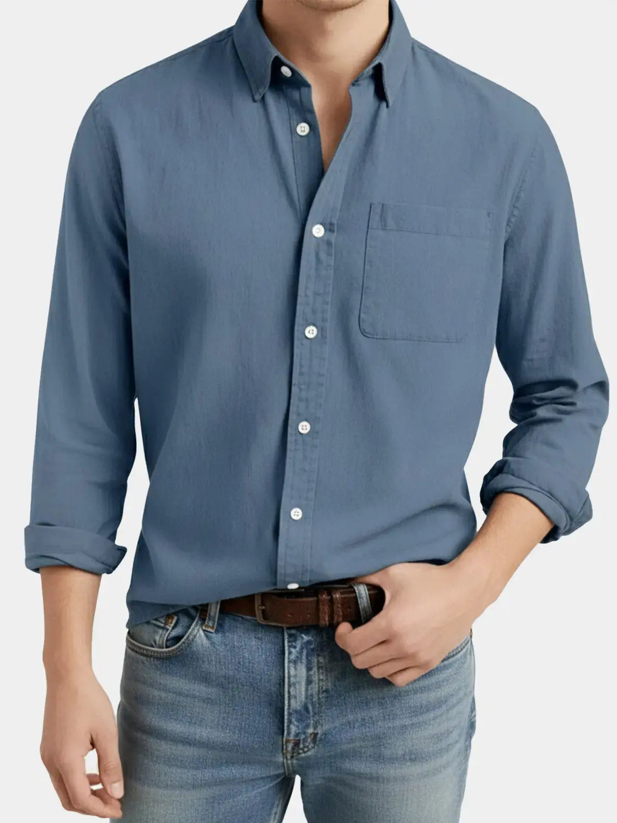 Women's Ethan | Stylish Acid Washed Long Sleeve Men's Shirt | Material: 100% Cotton (Acid Washed): Soft and brea 2