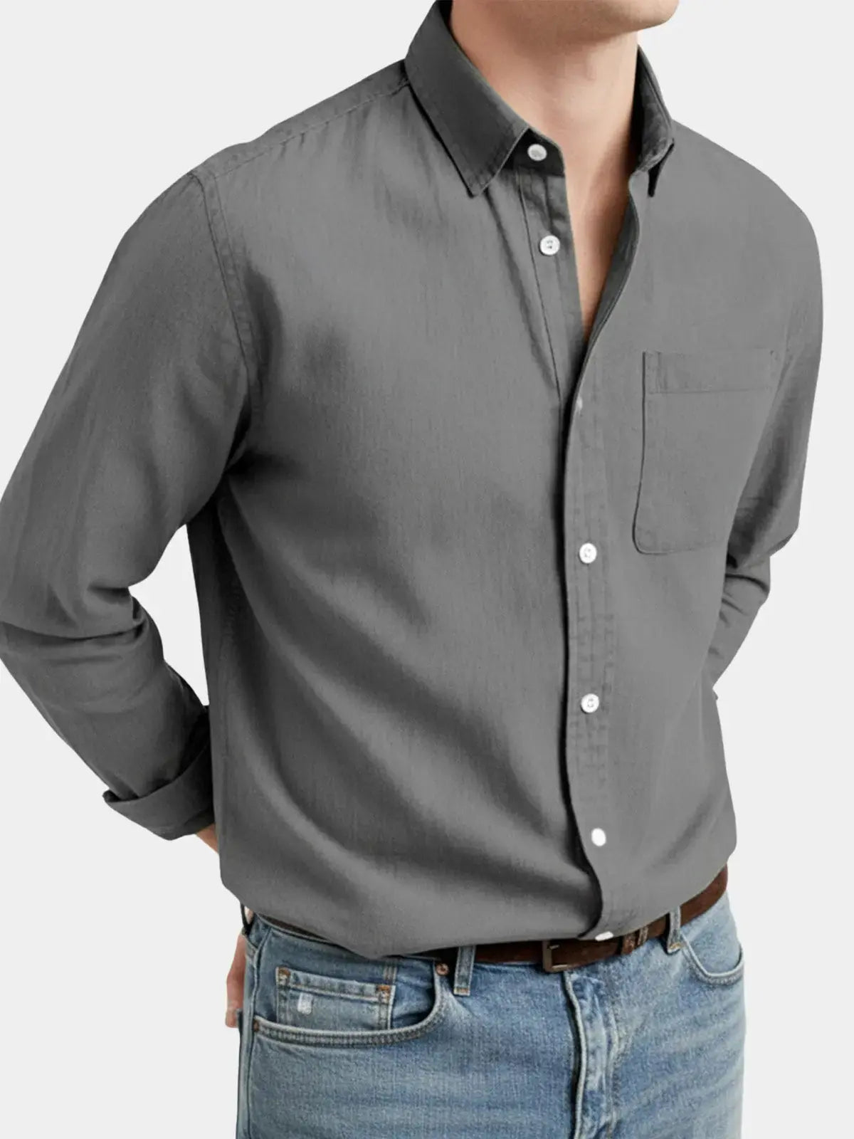 Ethan | Stylish Acid Washed Long Sleeve Men's Shirt 7