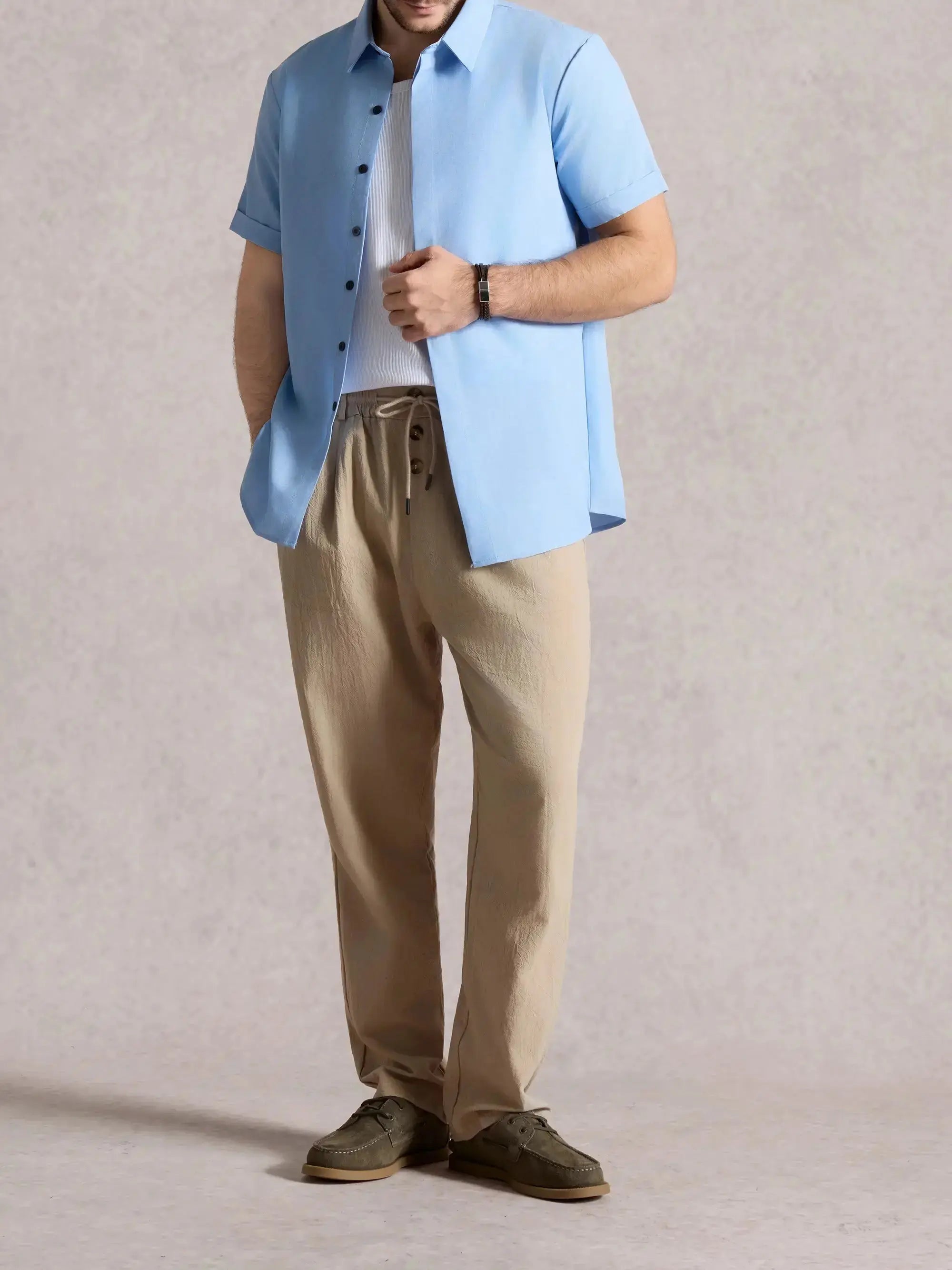 Women's Ethan | Stylish Casual Short Sleeve Men's Shirt | Material: 55% Linen 2