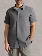 Women's Ethan | Stylish Casual Short Sleeve Men's Shirt | Material: 55% Linen 4