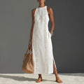 Evelin | Women's Maxi Dress with Lace Panel & Side Split | Casual Summer Style