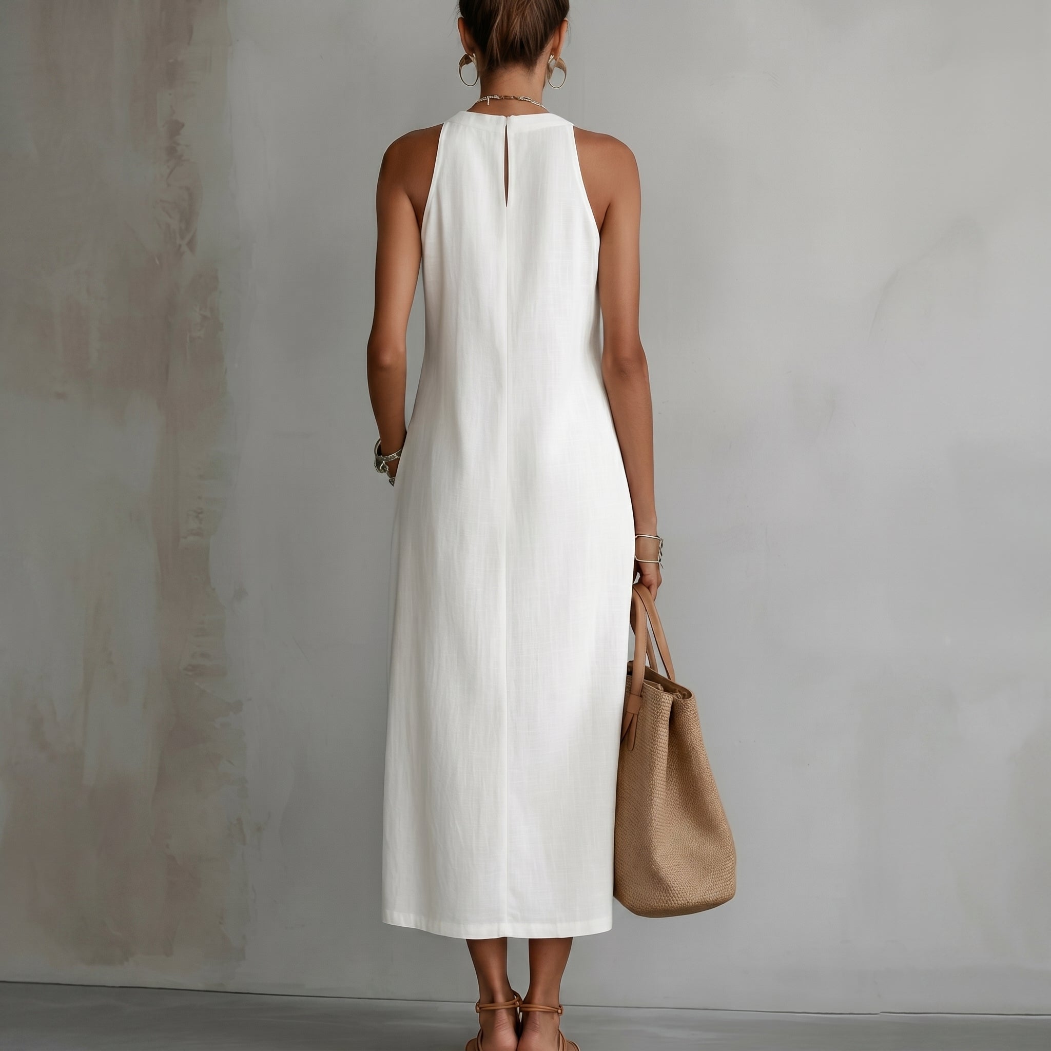 Evelin | Women's Maxi Dress with Lace Panel & Side Split | Casual Summer Style