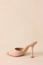 Women's Every Step Counts Beige Faux Leather High Heel Sandals | Heels measures 4" 5