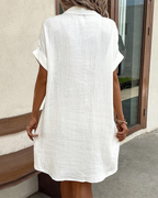 Everyday Elegance | Women's Cotton Shirt Dress with Button Front & Relaxed Fit | Versatile Style for Comfort