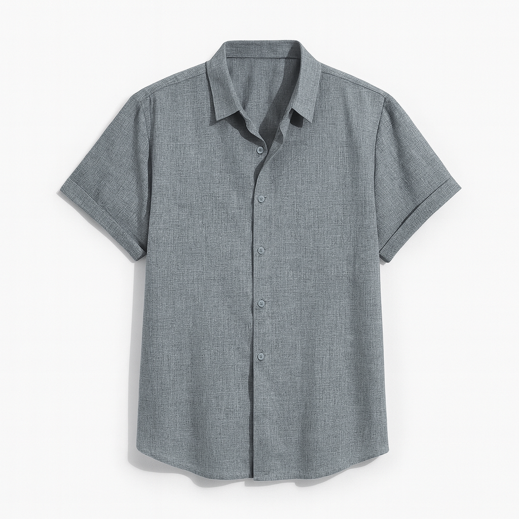 Everyday Essentials | Men's Breathable Cotton Linen Blend Shirt with Relaxed Fit | Stylish Comfort for Warm Weather