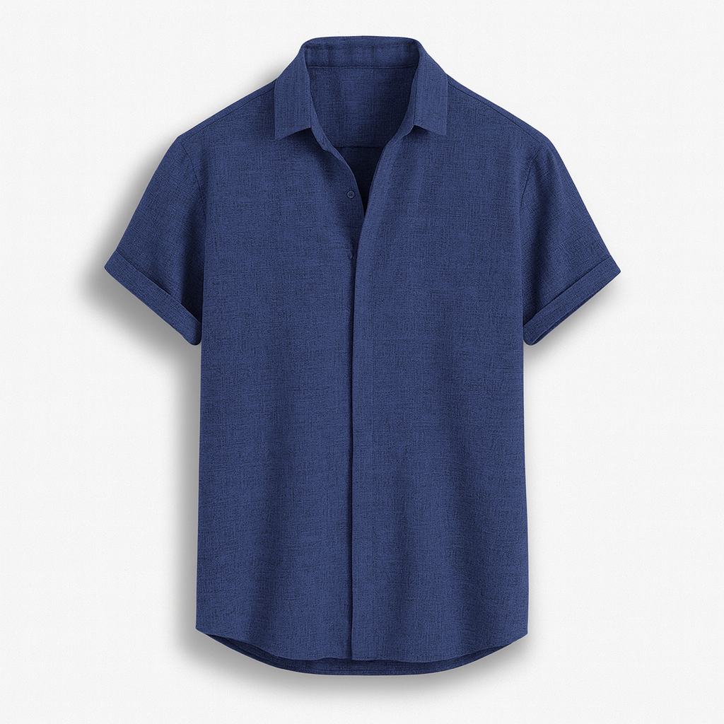 Everyday Essentials | Men's Breathable Cotton Linen Blend Shirt with Relaxed Fit | Stylish Comfort for Warm Weather