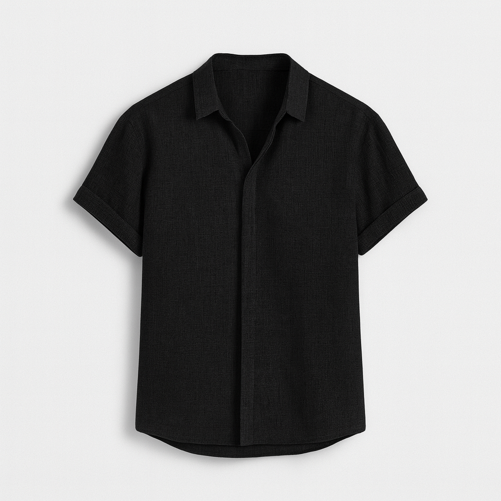 Everyday Essentials | Men's Breathable Cotton Linen Blend Shirt with Relaxed Fit | Stylish Comfort for Warm Weather