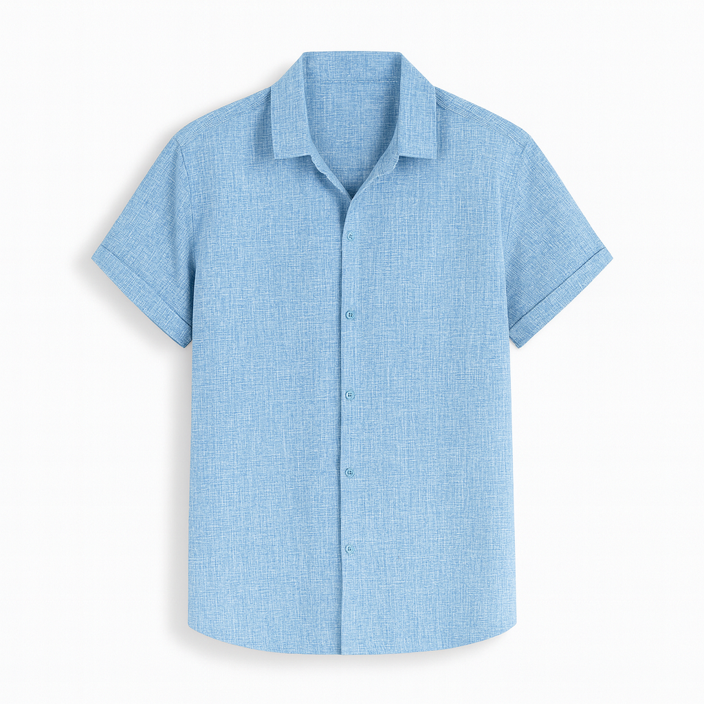 Everyday Essentials | Men's Breathable Cotton Linen Blend Shirt with Relaxed Fit | Stylish Comfort for Warm Weather