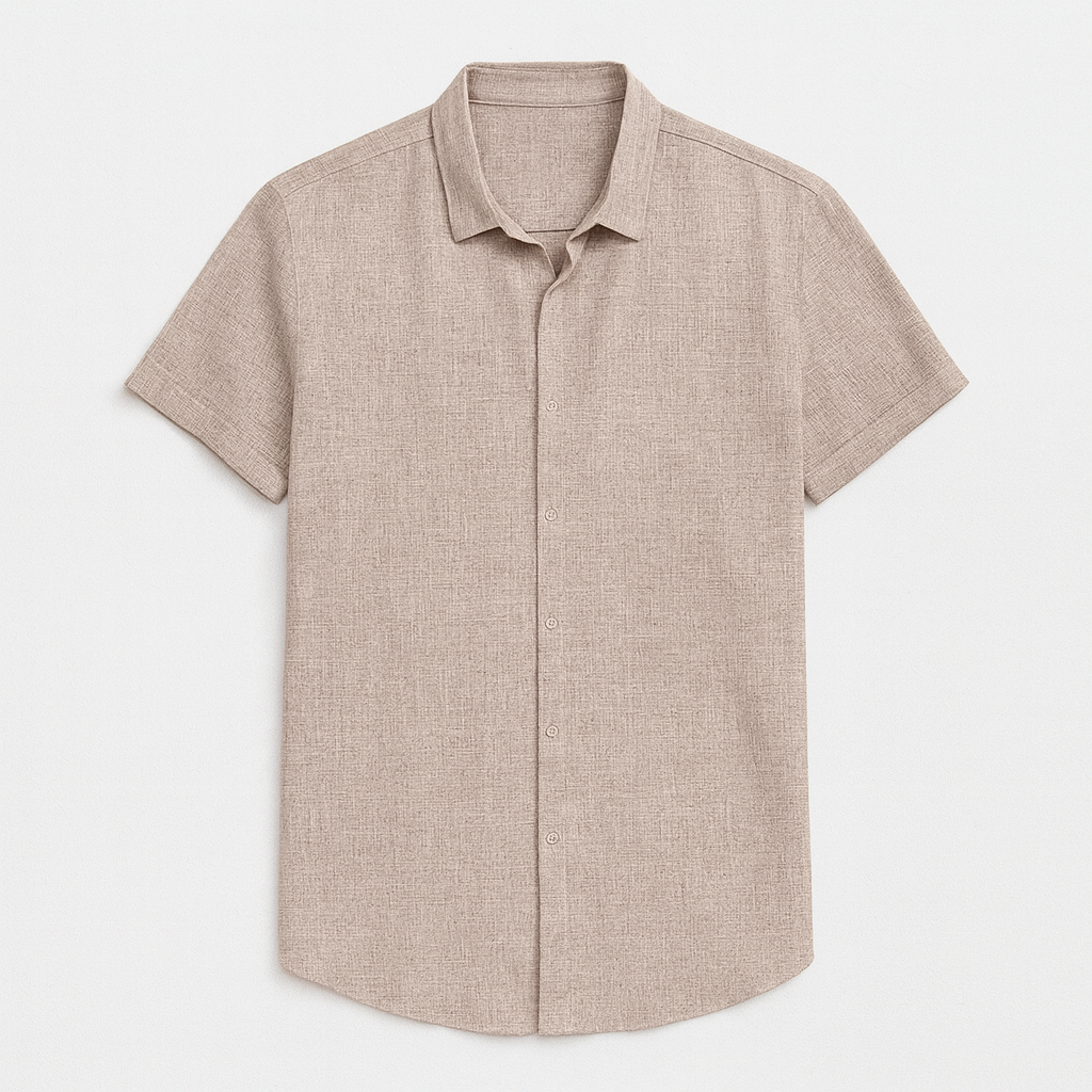 Everyday Essentials | Men's Breathable Cotton Linen Blend Shirt with Relaxed Fit | Stylish Comfort for Warm Weather