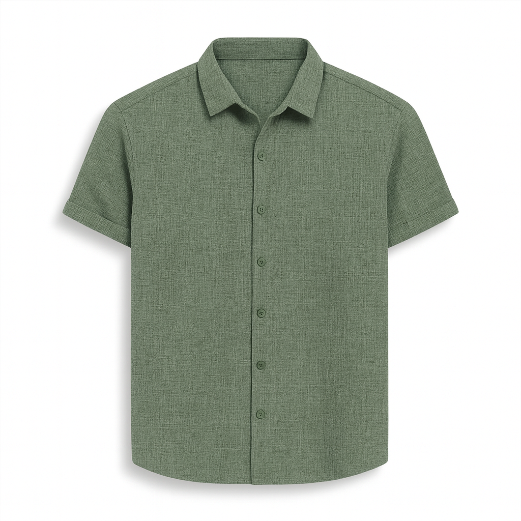 Everyday Essentials | Men's Breathable Cotton Linen Blend Shirt with Relaxed Fit | Stylish Comfort for Warm Weather