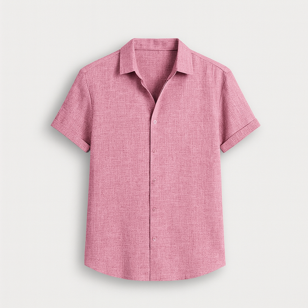 Everyday Essentials | Men's Breathable Cotton Linen Blend Shirt with Relaxed Fit | Stylish Comfort for Warm Weather