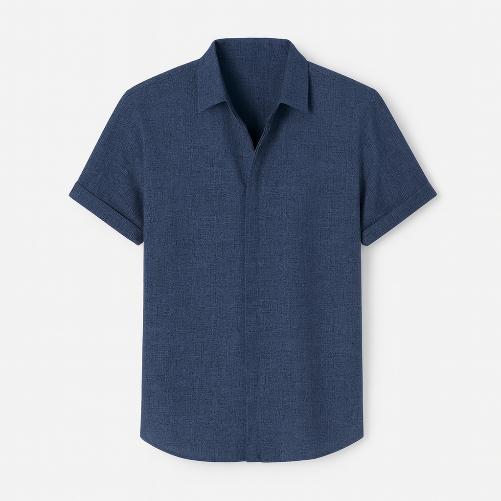 Everyday Essentials | Men's Breathable Cotton Linen Blend Shirt with Relaxed Fit | Stylish Comfort for Warm Weather