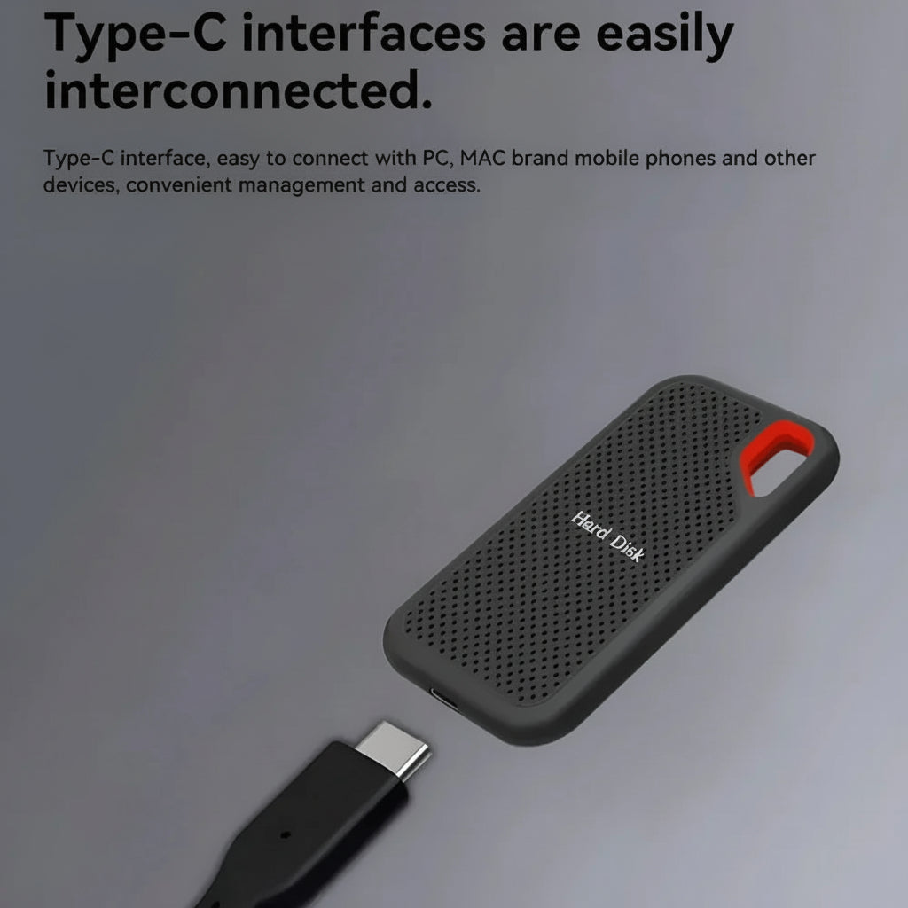 External Hard Drive Portable SSD High Speed USB C Storage