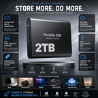 Portable 2TB USB-C SSD External Drive