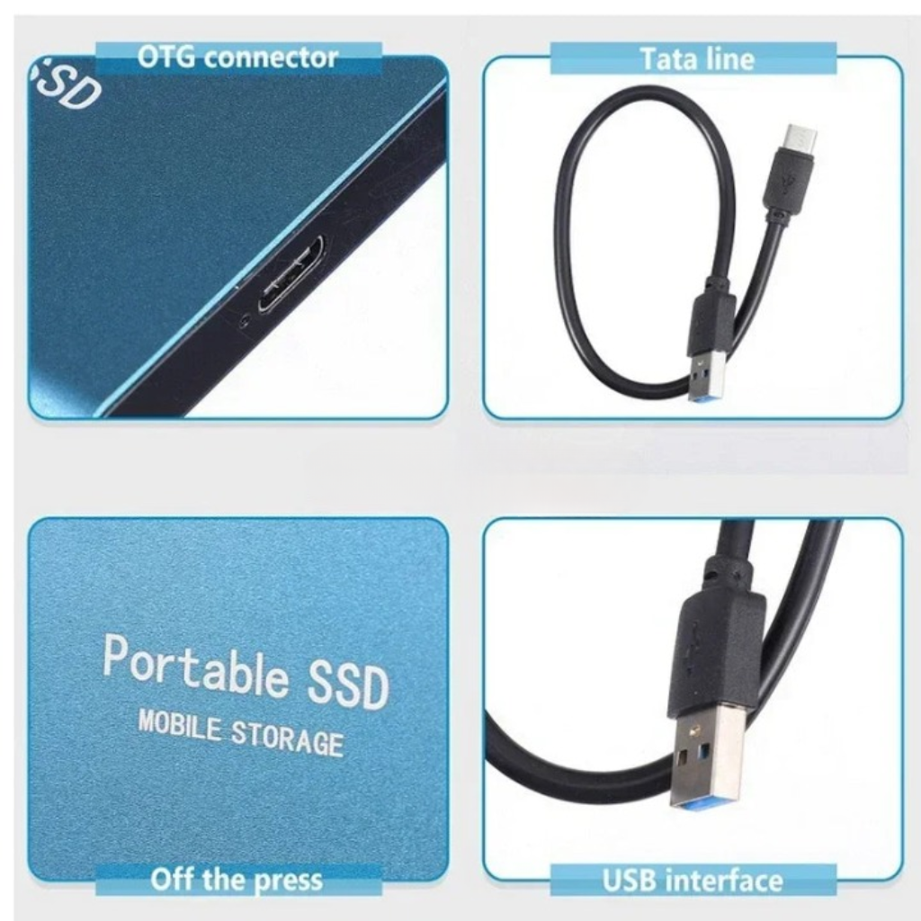 Portable 2TB USB-C SSD External Drive