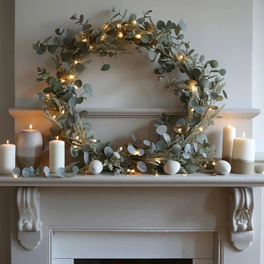 Decorative olive branch lights detail