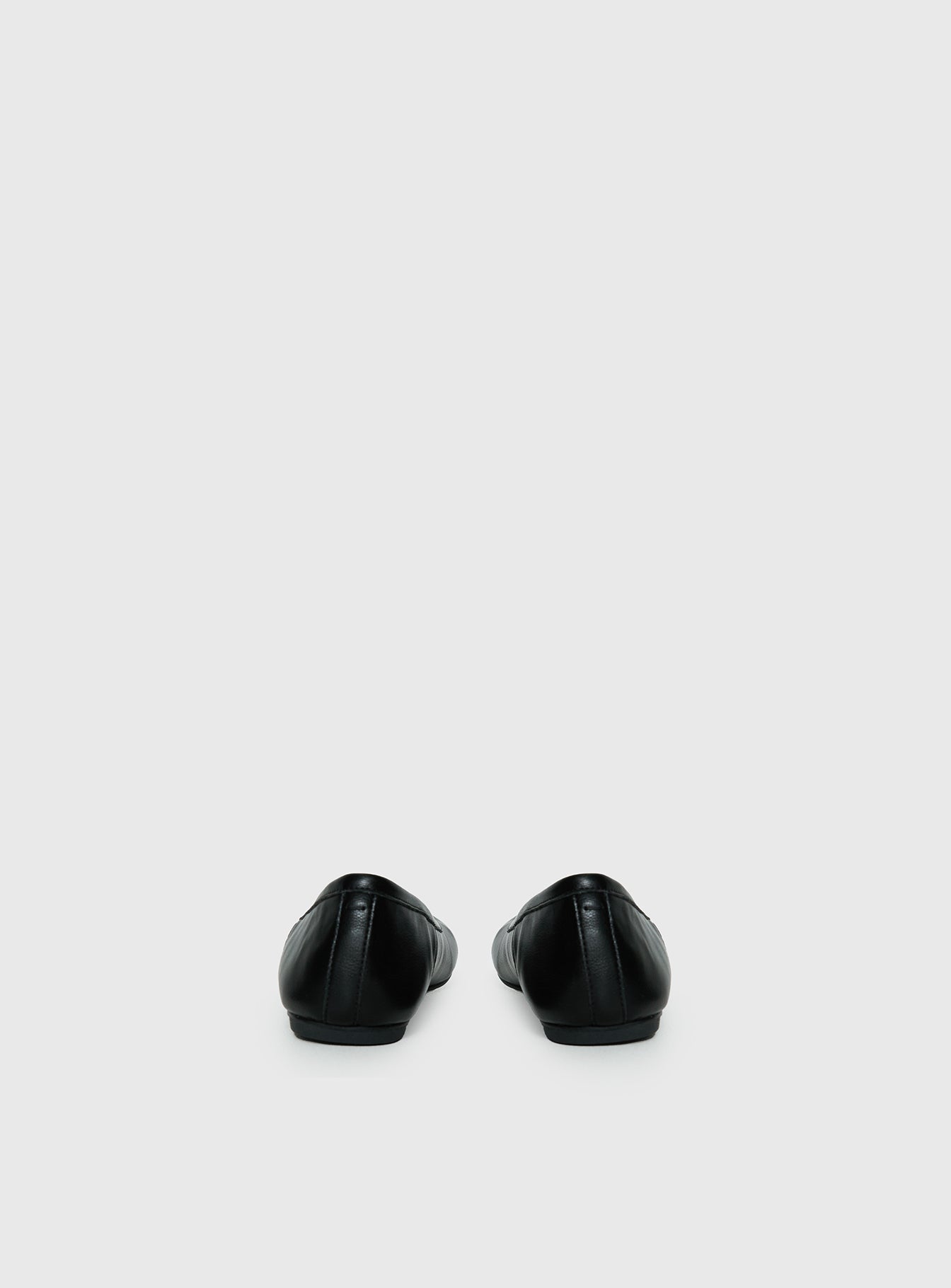 Faux Leather Black Ballet Flats with Mini Bow Tie | Stylish Ballerina Shoes for Comfort and Elegance