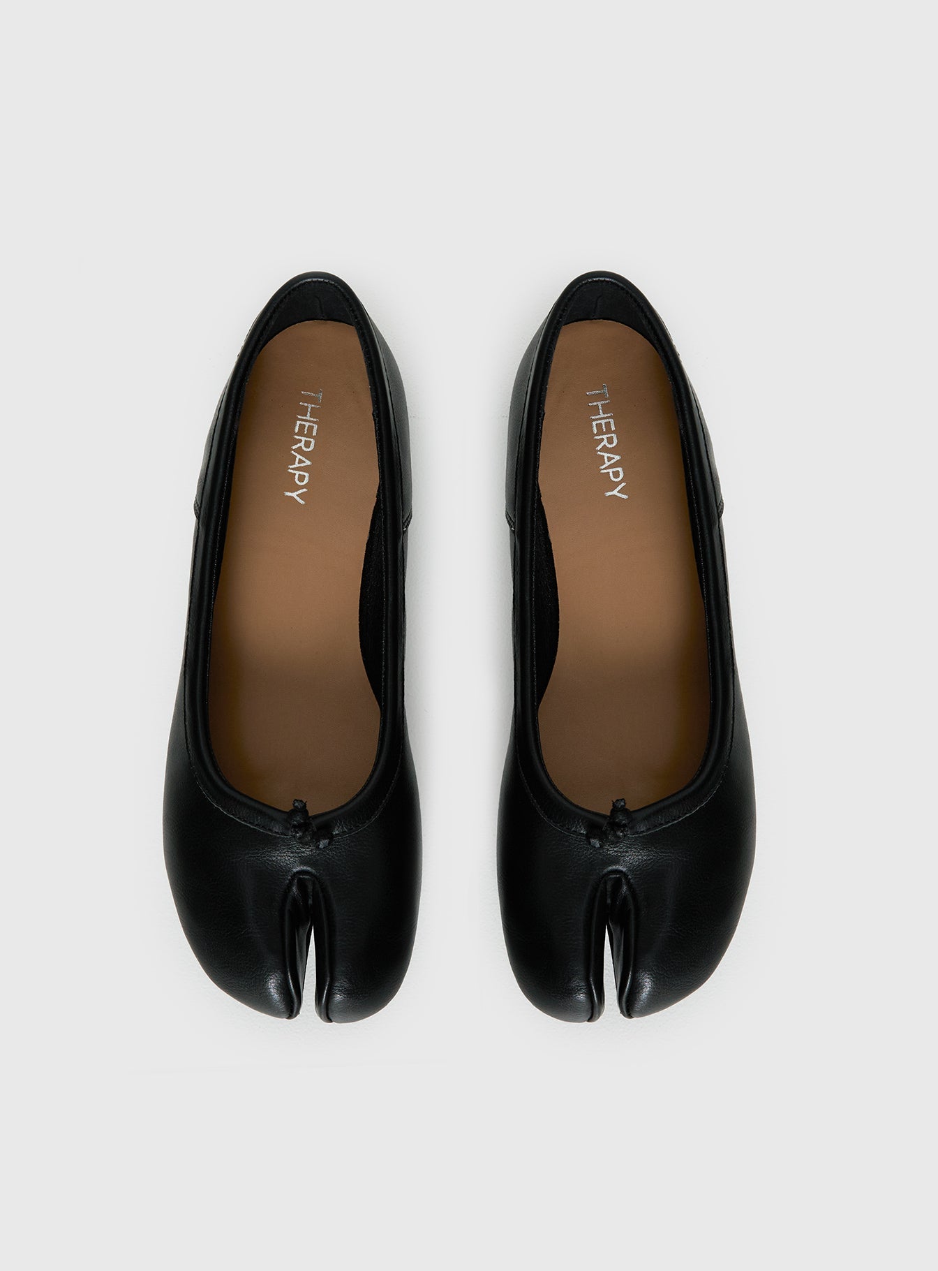 Faux Leather Black Ballet Flats with Mini Bow Tie | Stylish Ballerina Shoes for Comfort and Elegance