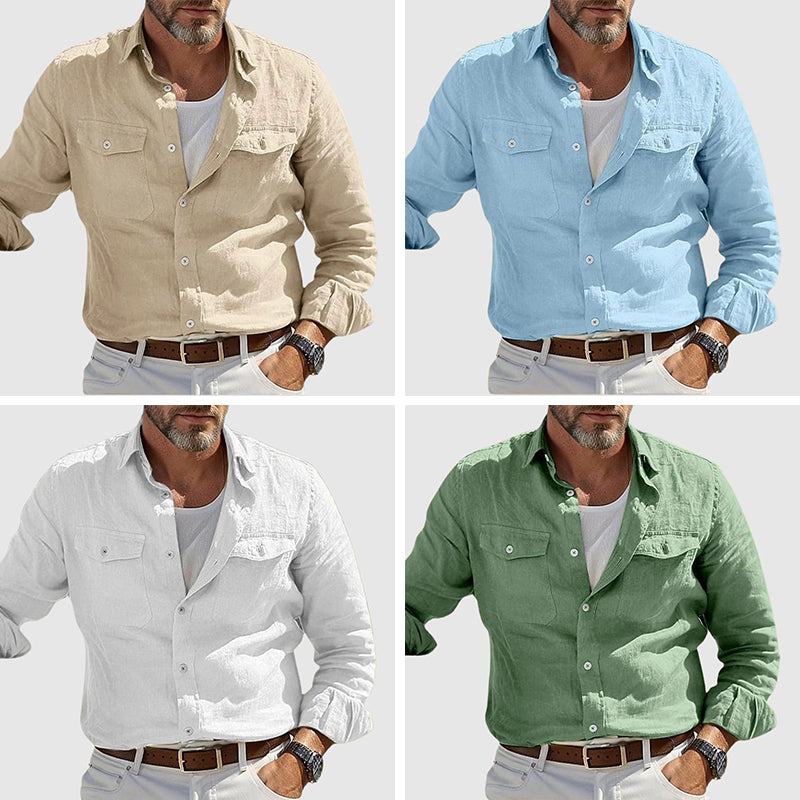 Women's Felix Grant Vintage Linen Shirt | Material: Cotton-Linen Blend 4