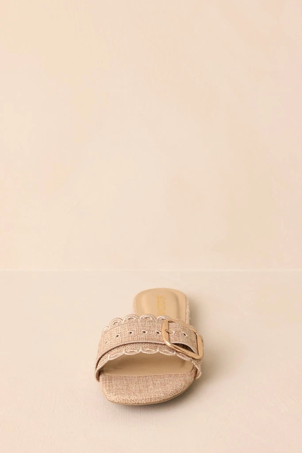 Women's Find Your Pace Natural Woven Embroidered Eyelet Flat Sandals | All Man Made Materials 5