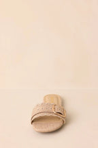 Women's Find Your Pace Natural Woven Embroidered Eyelet Flat Sandals | All Man Made Materials 5