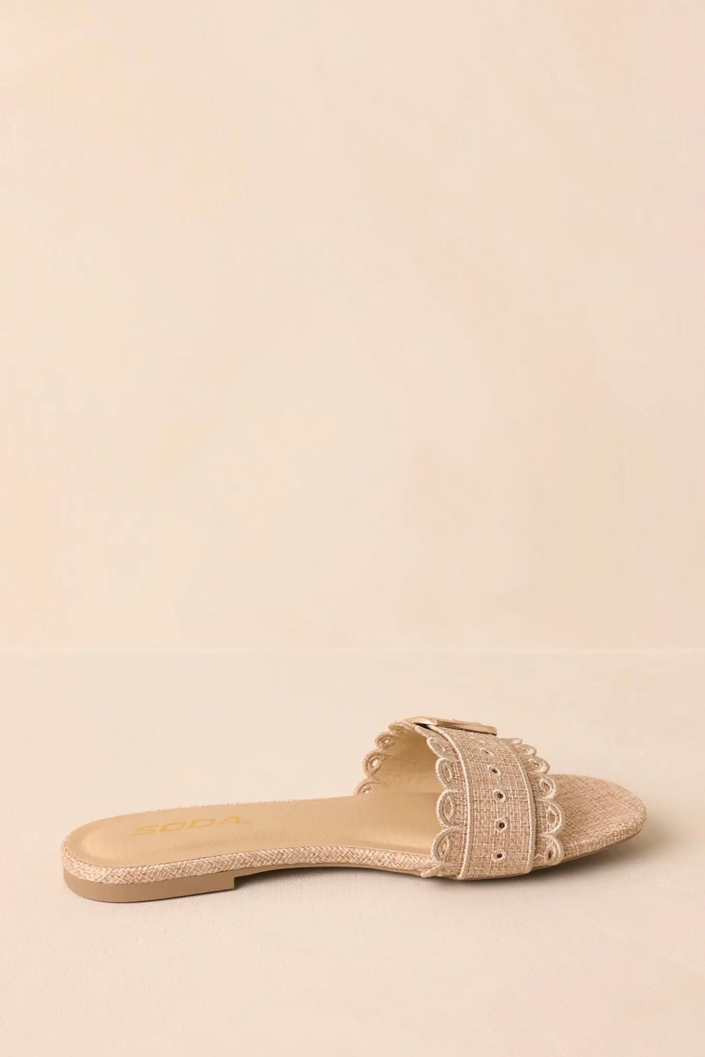 Women's Find Your Pace Natural Woven Embroidered Eyelet Flat Sandals | All Man Made Materials 6